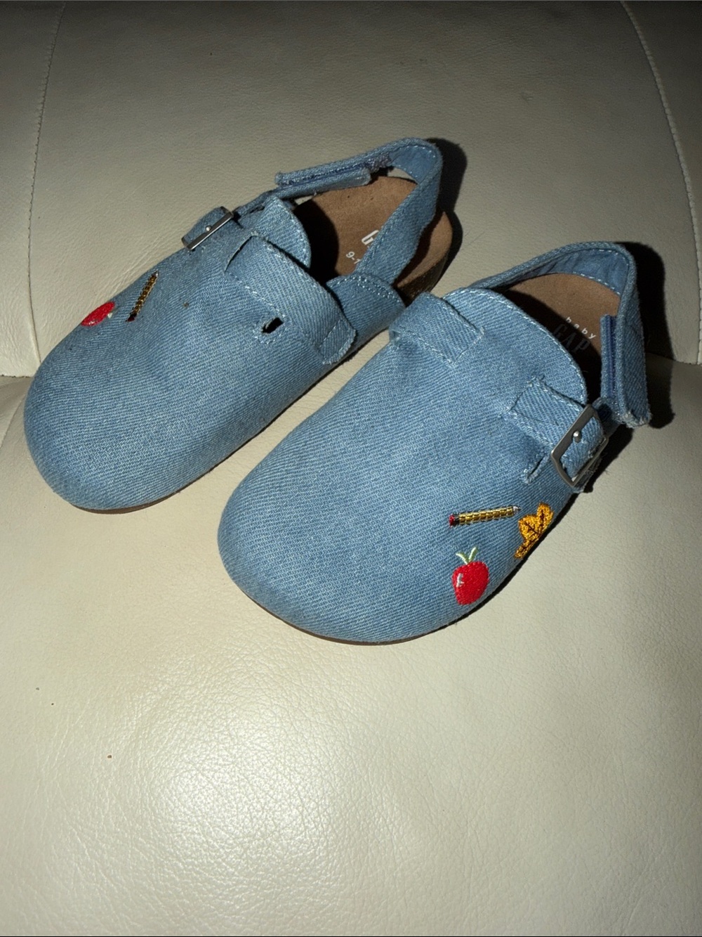 GAP Light Blue Embroidered Mary Jane Kids Shoes